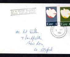 1972 Ireland Patriot Dead Commemorative Stamps Illustrated First Day Cover (FDC) showing Port Lairge (Waterford) cancel