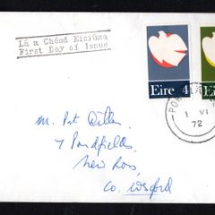 1972 Ireland Patriot Dead Commemorative Stamps Illustrated First Day Cover (FDC) showing Port Lairge (Waterford) cancel