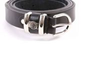 Smooth Black Leather Belt Milano Design