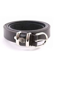 Smooth Black Leather Belt Milano Design