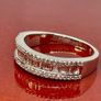Platinum IGI Certified Natural Diamond (VS/E-F) Half Eternity Band Ring Image 4