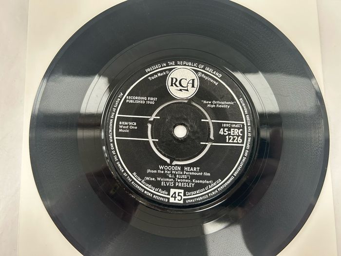 Elvis Presley Wooden Heart 7 inch Vinyl Irish Press 1960