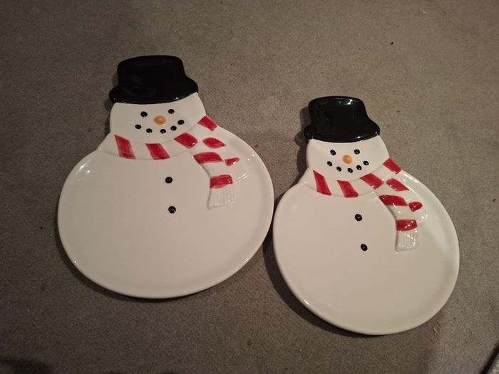 Two Heavy Blarney  Woolen Mills Snowman Plate