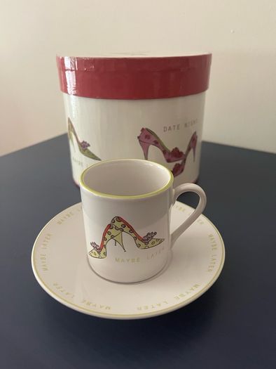 ROSANNA Expresso Cups & Saucers Shoe Themed Boxed Set NEW