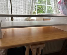 Monitor riser with shelf - white