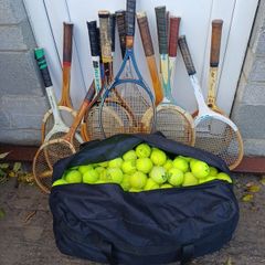 300 Tennis balls and rakects