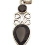 Vintage 925 Sterling Silver & Smoky Quartz Teardrop Scrollwork Pendant Image 4