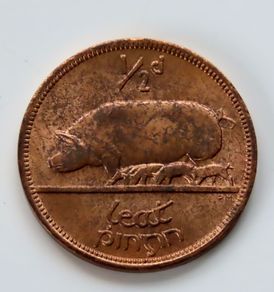 Ireland 1966 UNC Half Penny Irish 1/2 Phingin coin