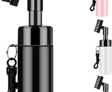 Golf Club Brush Groove Cleaner with Built-in Water Spray and Hook, Groove Cleaning Brush for Golf Ball Club, Black