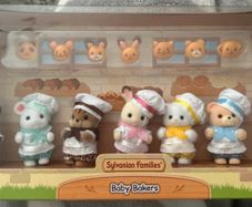 Sylvanian Families Bakery Babies and Raincoat Babies collections
