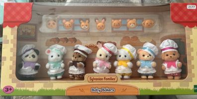 Sylvanian Families Bakery Babies and Raincoat Babies collections