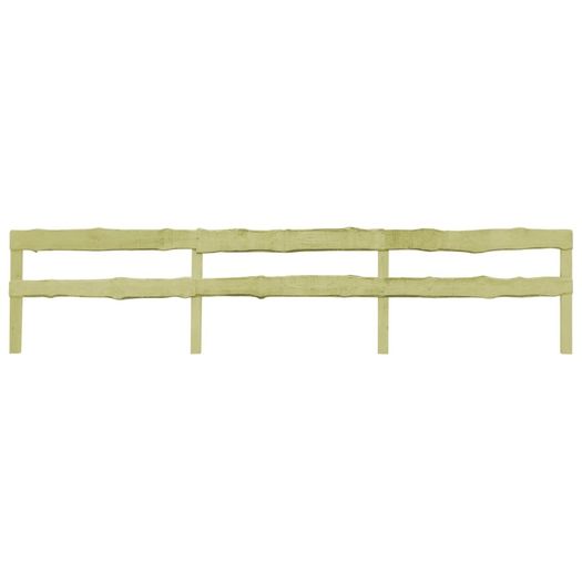 5 pcs 2-Rail Garden Fences Impregnated Pinewood 510x60 cm