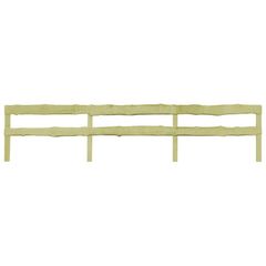 4 pcs 2-Rail Garden Fences Impregnated Pinewood 510x60 cm