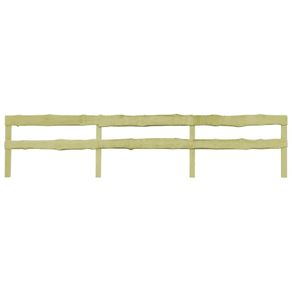 4 pcs 2-Rail Garden Fences Impregnated Pinewood 510x60 cm