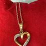 Gold 925 Open Heart pendent and chain Image 2