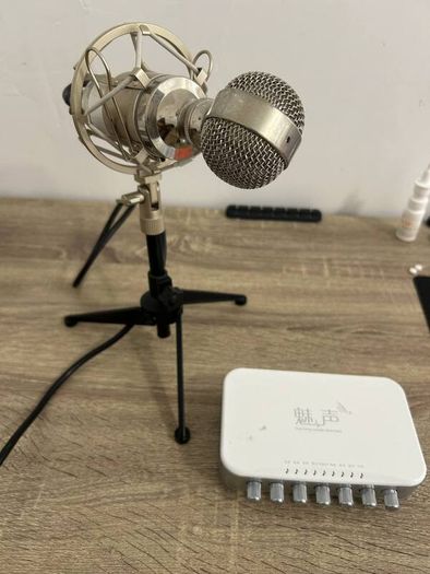 Condenser Microphone Kit with Sound Card, Pop Filter & Stand