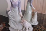 Vintage Figurine of Girl Walking Dog