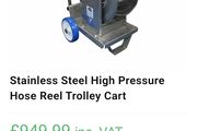 Stainless Steel High Pressure Hose Reel Trolley Cart