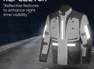 main image for ad MZB Thunder Mens All Season Motorcycle Touring Waterproof Textile Jacket - Black/Grey