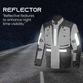 MZB Thunder Mens All Season Motorcycle Touring Waterproof Textile Jacket - Black/Grey