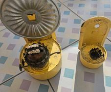 Antique Eagle Oil Lamp Lantern Reflector Tin and Mini Lantern