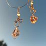 Handmade Brass Wire Wrapped Dangle Earrings, Glass Bead Drop Earrings, Boho Floral Earrings, Romantic Jewelry, Gift for Her Image 9