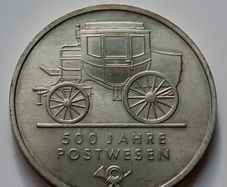 DDR East Germany 1990 5 Mark 500 Years Mail Services