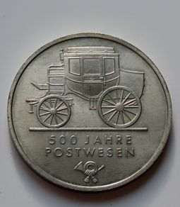 DDR East Germany 1990 5 Mark 500 Years Mail Services