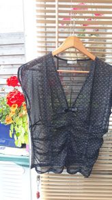 Sheer Black Dot Top