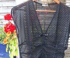 Sheer Black Dot Top