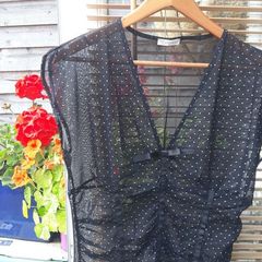 Sheer Black Dot Top