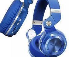 BLUEDIO Wireless Bluetooth 4.1 Headphones with Mic Blue