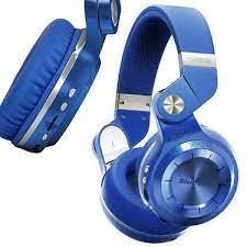 BLUEDIO Wireless Bluetooth 4.1 Headphones with Mic Blue