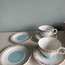 Regina  beautiful colours china teacup saucer and plate trio ten euro per trio Image 8