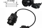 Car OBD Extension Cable OBD II Adapter for BMW 20 pin to OBD2 16 PIN Female Connector e36 e39 X5 Z3 for BMW 20pin to 16pin