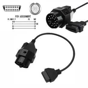 Car OBD Extension Cable OBD II Adapter for BMW 20 pin to OBD2 16 PIN Female Connector e36 e39 X5 Z3 for BMW 20pin to 16pin