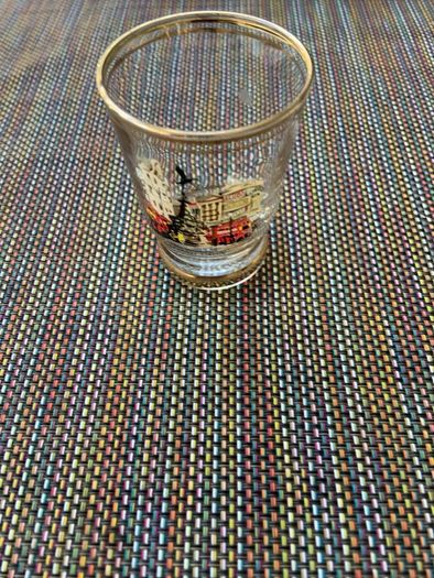 vintage shot glass 1960s of Piccadilly Circus