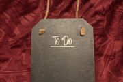 natural slate hanging notice chalkboard