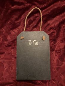 natural slate hanging notice chalkboard