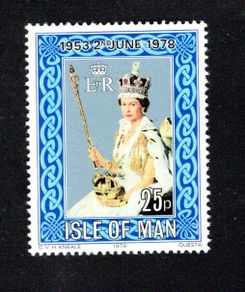 1978 Isle of Man 25th Anniversary of Coronation Commemorative Stamp Mint Never Hinged (MNH)