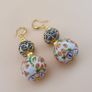 Afghani Handcrafted Colorful Enamel & Sparkling Brass Beaded Drop Earrings Vintage Ethnic Design Image 6
