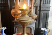 Vintage Brass oil lamp converted to  electric
