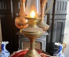 Vintage Brass oil lamp converted to  electric