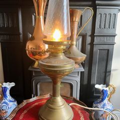 Vintage Brass oil lamp converted to  electric