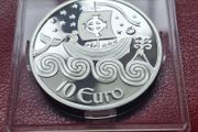 Ireland Silver Proof 2011 10 Euro Explorers Series St. Brendan The Navigator coin in Capsule