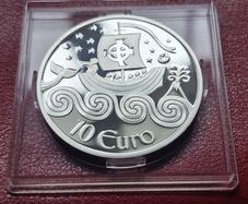 Ireland Silver Proof 2011 10 Euro Explorers Series St. Brendan The Navigator coin in Capsule