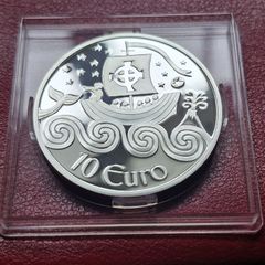 Ireland Silver Proof 2011 10 Euro Explorers Series St. Brendan The Navigator coin in Capsule