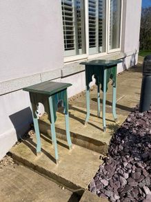 Pair of tall lamp tables