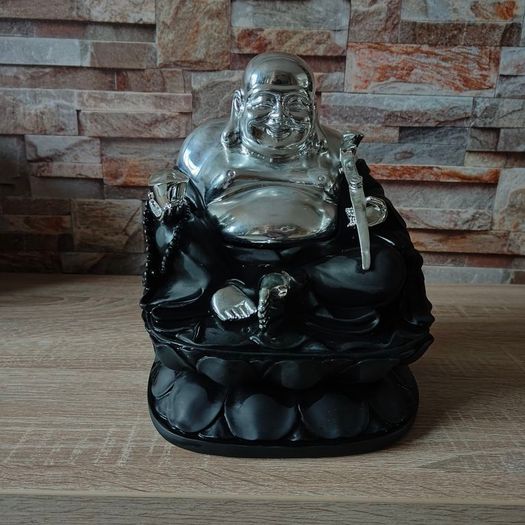 Large Black Silver Lucky Buddha from The Leonardo Collection