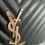 Black quilted flap shoulder bag with gold hardware Image 3